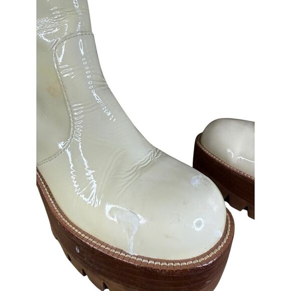 Jeffrey Campbell Quavo Ice Crinkle Patent Leather Chunky Platform Boots Size 10 - Picture 6 of 14